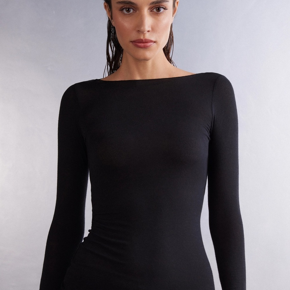 Intimissimi Boat Neck Modal Cashmere Ultralight Top